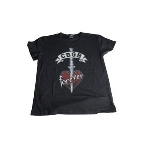 CBGB Forever Dagger Heart Graphic T-Shirt Black Medium Made in USA Punk Rock Tee